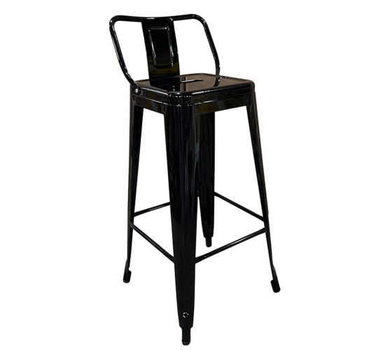 Σκαμπό Bar ArteLibre Βιομηχανικού Τύπου Vintage MOLERO Μαύρο Μέταλλο 43x43x94cm