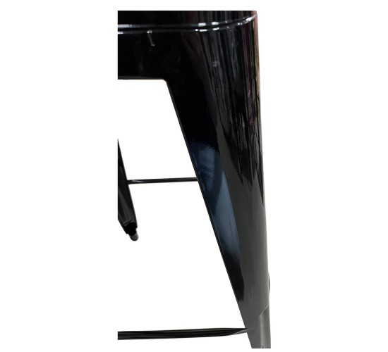 Σκαμπό Bar ArteLibre Βιομηχανικού Τύπου Vintage MOLERO II Μαύρο/Καφέ Μέταλλο/Ξύλο 44x44x94cm