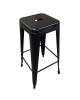 Σκαμπό Bar ArteLibre Βιομηχανικού Τύπου Vintage SILANO Μαύρο Ματ Μέταλλο 42x42x76cm