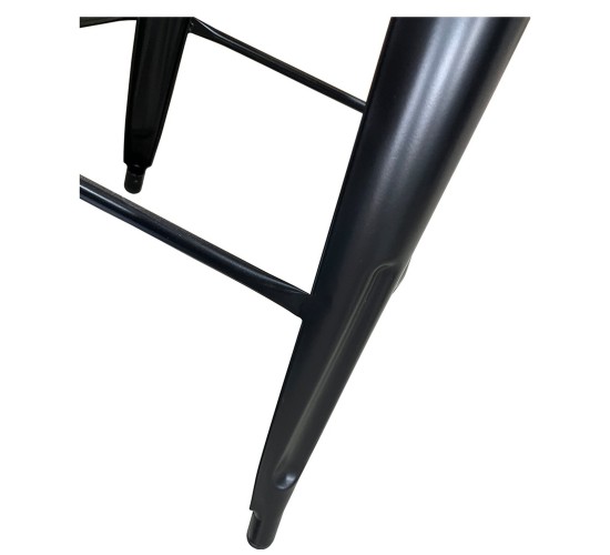 Σκαμπό Bar ArteLibre Βιομηχανικού Τύπου Vintage SILANO Μαύρο Ματ Μέταλλο 42x42x76cm