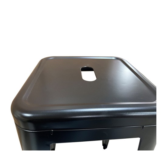 Σκαμπό Bar ArteLibre Βιομηχανικού Τύπου Vintage SILANO Μαύρο Ματ Μέταλλο 42x42x76cm