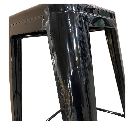 Σκαμπό Bar ArteLibre Βιομηχανικού Τύπου Vintage SILANO Μαύρο Μέταλλο 42x42x76cm