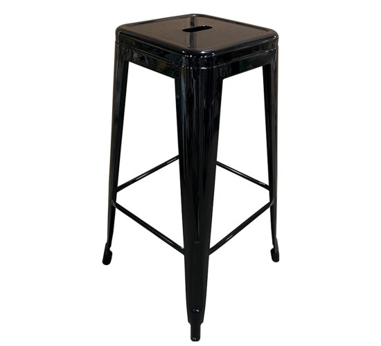 Σκαμπό Bar ArteLibre Βιομηχανικού Τύπου Vintage SILANO Μαύρο Μέταλλο 42x42x76cm