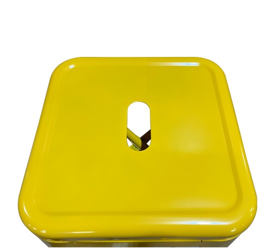 Σκαμπό Bar ArteLibre Βιομηχανικού Τύπου Vintage SILANO Κίτρινο Μέταλλο 42x42x76cm