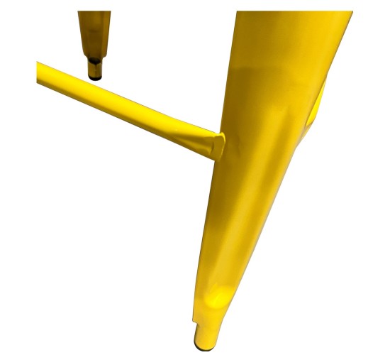 Σκαμπό Bar ArteLibre Βιομηχανικού Τύπου Vintage SILANO Κίτρινο Μέταλλο 42x42x76cm