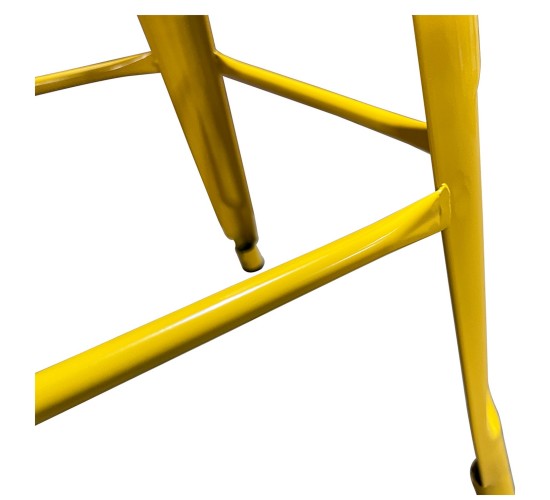 Σκαμπό Bar ArteLibre Βιομηχανικού Τύπου Vintage SILANO Κίτρινο Μέταλλο 42x42x76cm