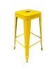 Σκαμπό Bar ArteLibre Βιομηχανικού Τύπου Vintage SILANO Κίτρινο Μέταλλο 42x42x76cm