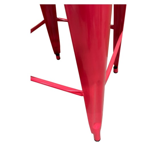 Σκαμπό Bar ArteLibre Βιομηχανικού Τύπου Vintage SILANO Κόκκινο Μέταλλο 42x42x76cm