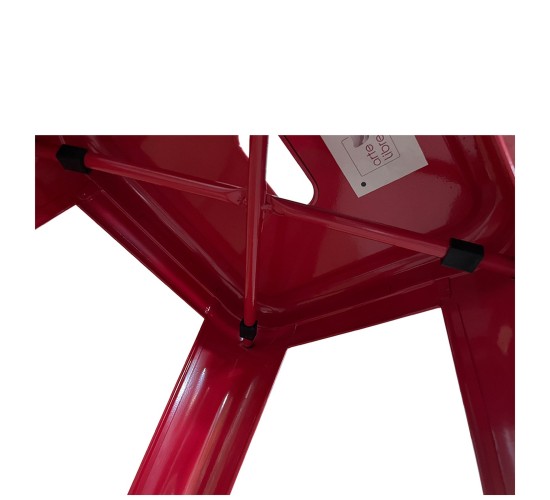 Σκαμπό Bar ArteLibre Βιομηχανικού Τύπου Vintage SILANO Κόκκινο Μέταλλο 42x42x76cm