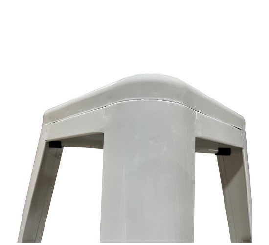 Σκαμπό Bar ArteLibre Βιομηχανικού Τύπου Vintage SILANO Λευκό Μέταλλο 42x42x76cm