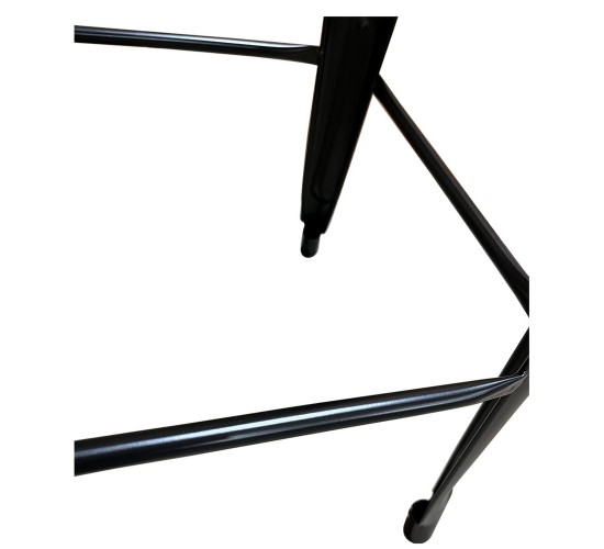 Σκαμπό Bar ArteLibre Βιομηχανικού Τύπου Vintage SILANO II Μαύρο Ματ/Καφέ Μέταλλο/Ξύλο 42x42x76cm