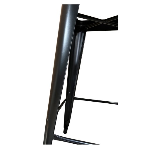 Σκαμπό Bar ArteLibre Βιομηχανικού Τύπου Vintage SILANO II Μαύρο Ματ/Καφέ Μέταλλο/Ξύλο 42x42x76cm