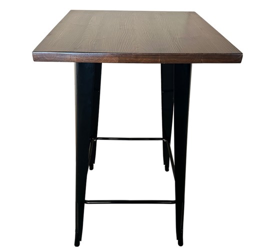 Τραπέζι Bar ArteLibre Βιομηχανικού Τύπου Vintage ARTEKTO Μαύρο/Καφέ Μέταλλο/Ξύλο 60x60x103cm