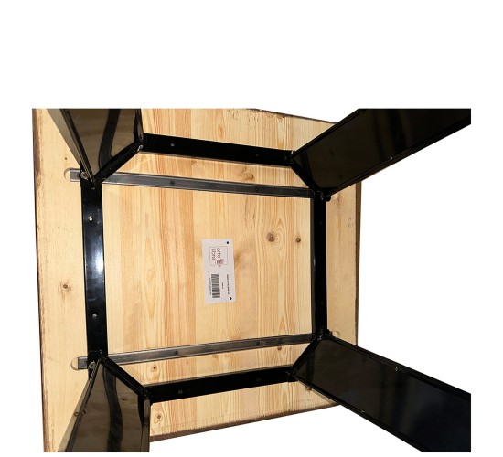 Τραπέζι Bar ArteLibre Βιομηχανικού Τύπου Vintage ARTEKTO Μαύρο/Καφέ Μέταλλο/Ξύλο 60x60x103cm