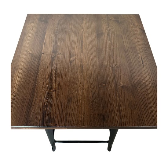 Τραπέζι Bar ArteLibre Βιομηχανικού Τύπου Vintage ARTEKTO Μαύρο/Καφέ Μέταλλο/Ξύλο 60x60x103cm