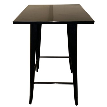 Τραπέζι Bar ArteLibre Βιομηχανικού Τύπου Vintage ARTEKTO Μαύρο Μέταλλο/Ξύλο 60x60x103cm
