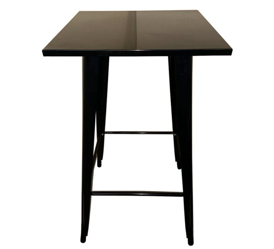 Τραπέζι Bar ArteLibre Βιομηχανικού Τύπου Vintage ARTEKTO Μαύρο Μέταλλο/Ξύλο 60x60x103cm