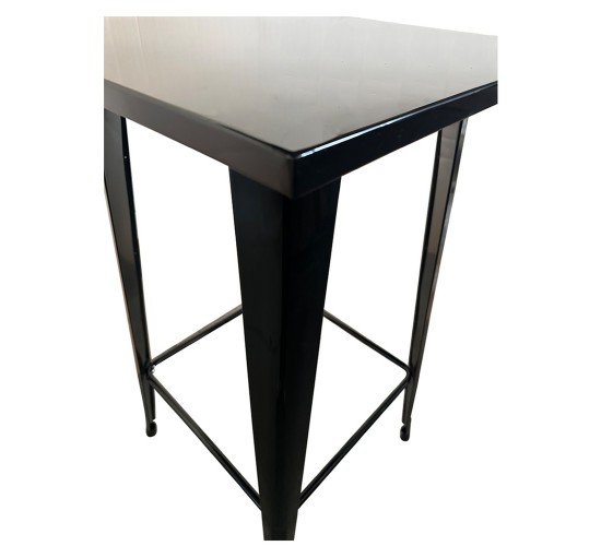 Τραπέζι Bar ArteLibre Βιομηχανικού Τύπου Vintage ARTEKTO Μαύρο Μέταλλο/Ξύλο 60x60x103cm