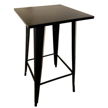 Τραπέζι Bar ArteLibre Βιομηχανικού Τύπου Vintage ARTEKTO Μαύρο Μέταλλο/Ξύλο 60x60x103cm