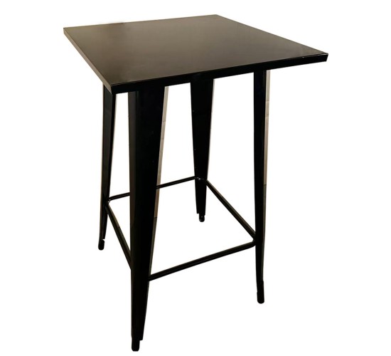 Τραπέζι Bar ArteLibre Βιομηχανικού Τύπου Vintage ARTEKTO Μαύρο Μέταλλο/Ξύλο 60x60x103cm