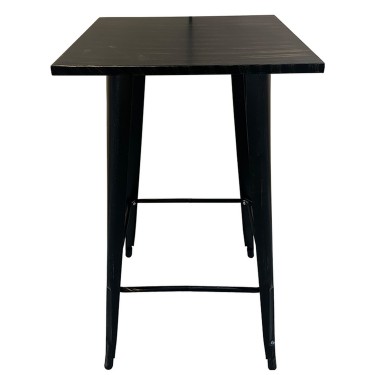 Τραπέζι Bar ArteLibre Βιομηχανικού Τύπου Vintage ARTEKTO Μαύρο Αντικέ Μέταλλο/Ξύλο 60x60x103cm