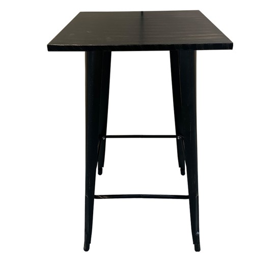 Τραπέζι Bar ArteLibre Βιομηχανικού Τύπου Vintage ARTEKTO Μαύρο Αντικέ Μέταλλο/Ξύλο 60x60x103cm