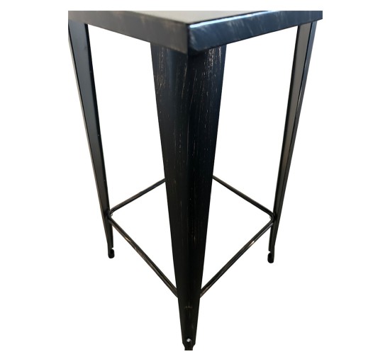 Τραπέζι Bar ArteLibre Βιομηχανικού Τύπου Vintage ARTEKTO Μαύρο Αντικέ Μέταλλο/Ξύλο 60x60x103cm