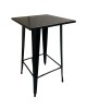 Τραπέζι Bar ArteLibre Βιομηχανικού Τύπου Vintage ARTEKTO Μαύρο Αντικέ Μέταλλο/Ξύλο 60x60x103cm