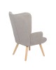 Πολυθρόνα ArteLibre MARION Γκρι Ύφασμα Μπουκλέ/Ξύλο 73x69x96cm