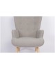 Πολυθρόνα ArteLibre MARION Γκρι Ύφασμα Μπουκλέ/Ξύλο 73x69x96cm