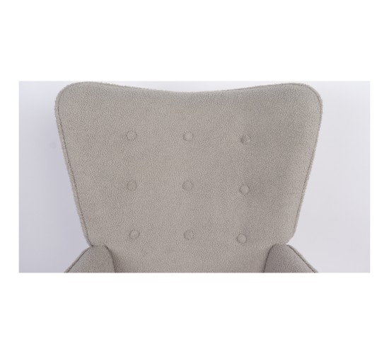 Πολυθρόνα ArteLibre MARION Γκρι Ύφασμα Μπουκλέ/Ξύλο 73x69x96cm