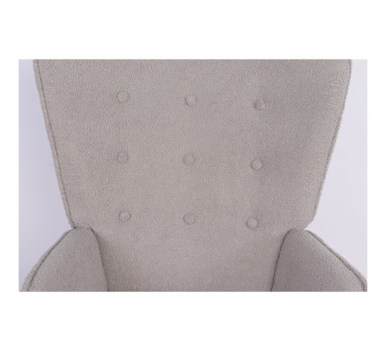 Πολυθρόνα ArteLibre MARION Γκρι Ύφασμα Μπουκλέ/Ξύλο 73x69x96cm