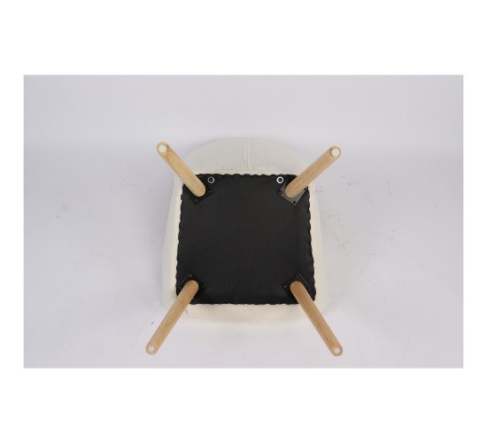 Πολυθρόνα ArteLibre MARION Λευκό Ύφασμα Μπουκλέ/Ξύλο 73x69x96cm