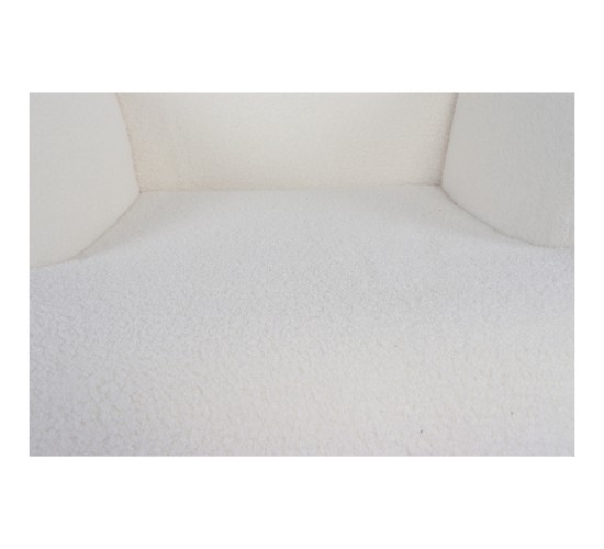 Πολυθρόνα ArteLibre MARION Λευκό Ύφασμα Μπουκλέ/Ξύλο 73x69x96cm