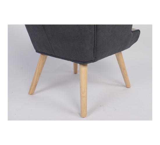 Πολυθρόνα ArteLibre BRIAR Κίτρινο/Μπλε Patchwork Ύφασμα/Ξύλο 73x69x96cm