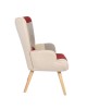 Πολυθρόνα ArteLibre BRIAR Μπορντό/Γκρι Patchwork Ύφασμα/Ξύλο 73x69x96cm
