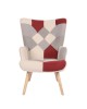 Πολυθρόνα ArteLibre BRIAR Μπορντό/Γκρι Patchwork Ύφασμα/Ξύλο 73x69x96cm