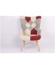 Πολυθρόνα ArteLibre BRIAR Μπορντό/Γκρι Patchwork Ύφασμα/Ξύλο 73x69x96cm