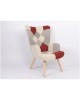 Πολυθρόνα ArteLibre BRIAR Μπορντό/Γκρι Patchwork Ύφασμα/Ξύλο 73x69x96cm