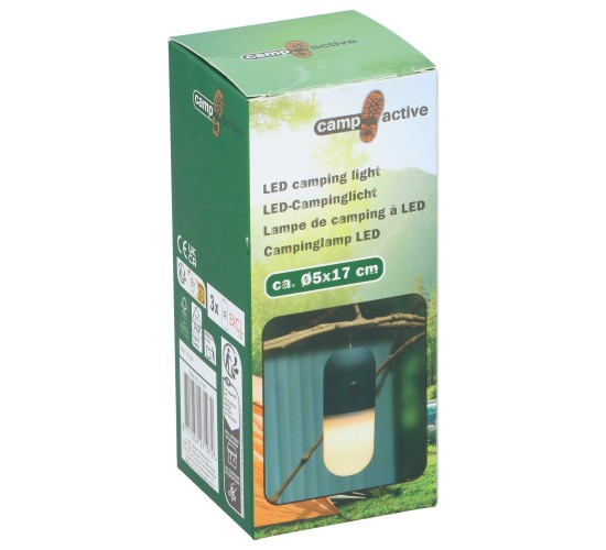 Φωτιστικό Camping Οβάλ Μαύρο/Λευκό 5x17cm CAMP ACTIVE