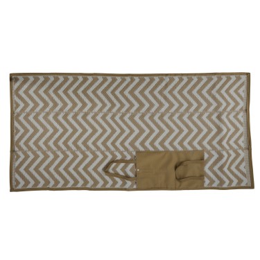 Ψάθα Παραλίας Τσάντα Μπεζ/Μπλε Σε 2 Χρώματα