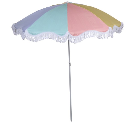 Ομπρέλα Παραλίας Πολύχρωμο Με Φουντίτσες