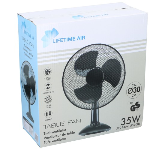 Επιτραπέζιος Ανεμιστήρας Μαύρο 230V 30cm 35W LIFETIME AIR