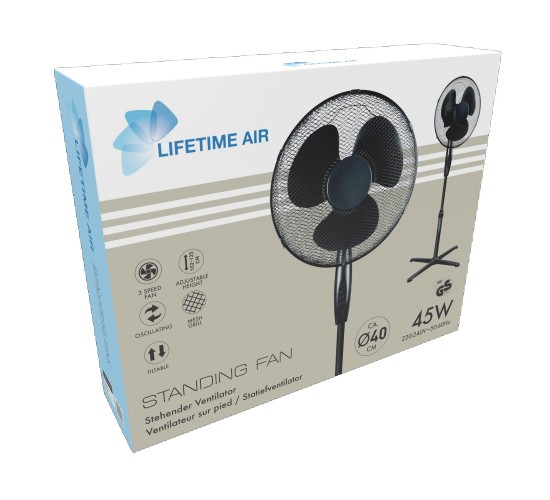 Ορθοστάτης Ανεμιστήρας Μαύρο 230V 40cm 102-125cm 45W LIFETIME AIR