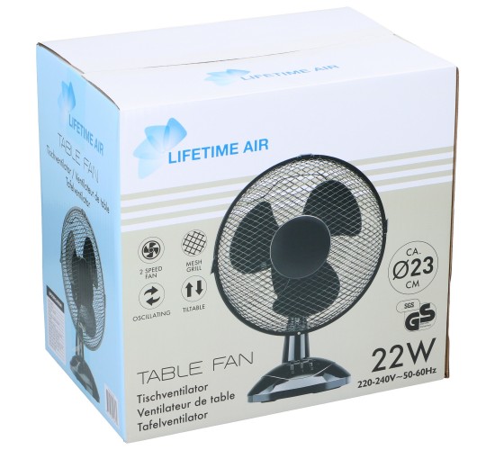 Επιτραπέζιος Ανεμιστήρας Μαύρο 230V 23cm 23W LIFETIME AIR