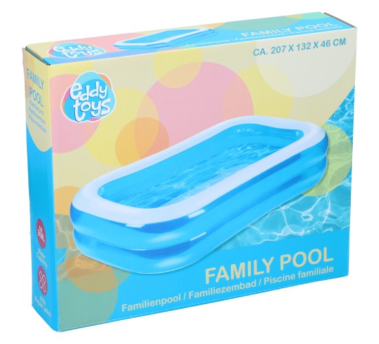 Οικογενειακή Πισίνα Δύο Δακτυλίων Μπλε/Λευκό PVC 207x132x46cm