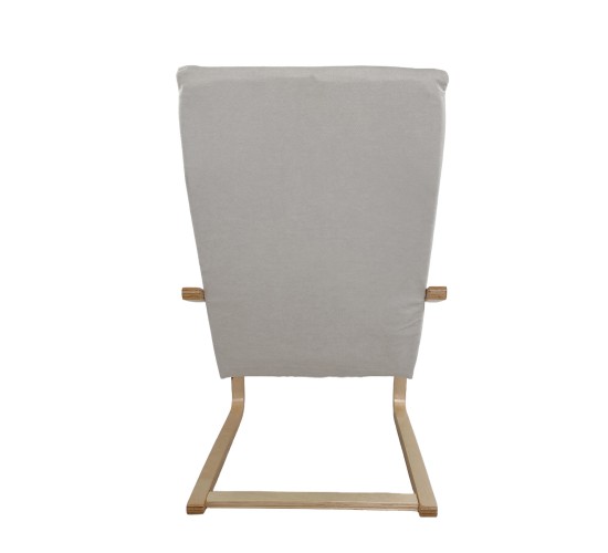 Πολυθρόνα ArteLibre NORDVIK Μπεζ/Φυσικό Ύφασμα/Ξύλο 60x71x105cm