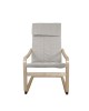 Πολυθρόνα ArteLibre NORDVIK Μπεζ/Φυσικό Ύφασμα/Ξύλο 60x71x105cm
