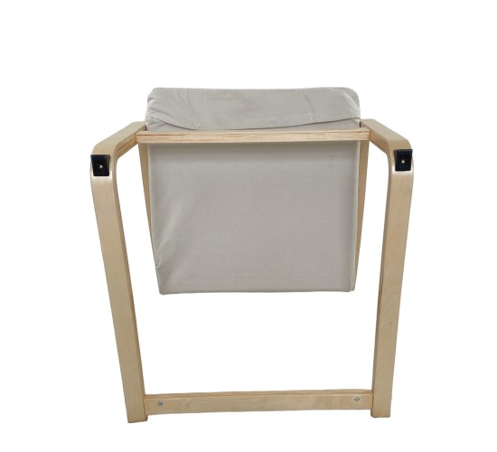 Πολυθρόνα ArteLibre NORDVIK Μπεζ/Φυσικό Ύφασμα/Ξύλο 60x71x105cm