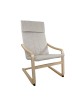 Πολυθρόνα ArteLibre NORDVIK Μπεζ/Φυσικό Ύφασμα/Ξύλο 60x71x105cm
